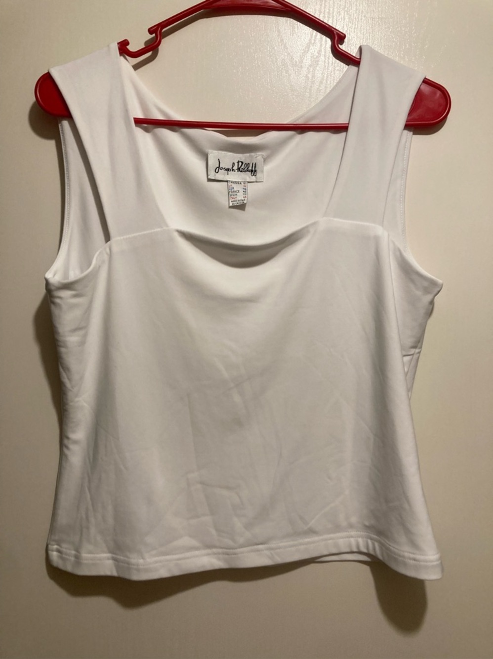 Joseph Ribkoff White Square-Neck Sleeveless Tank